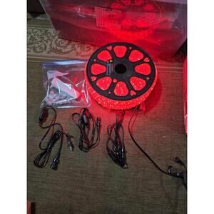 DELight LED Rope RED Light 150ft Spool W/ Plugs & Silicone Indoor/Outdoor